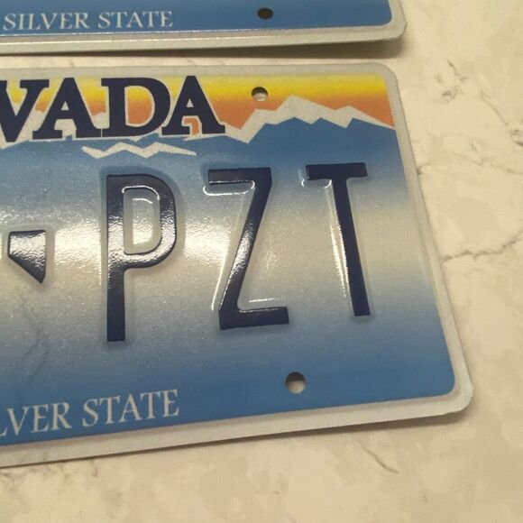 Nevada The Silver State Blue Vehicle Matching Mountains License Plate - Set of 2 - Picture 2 of 4